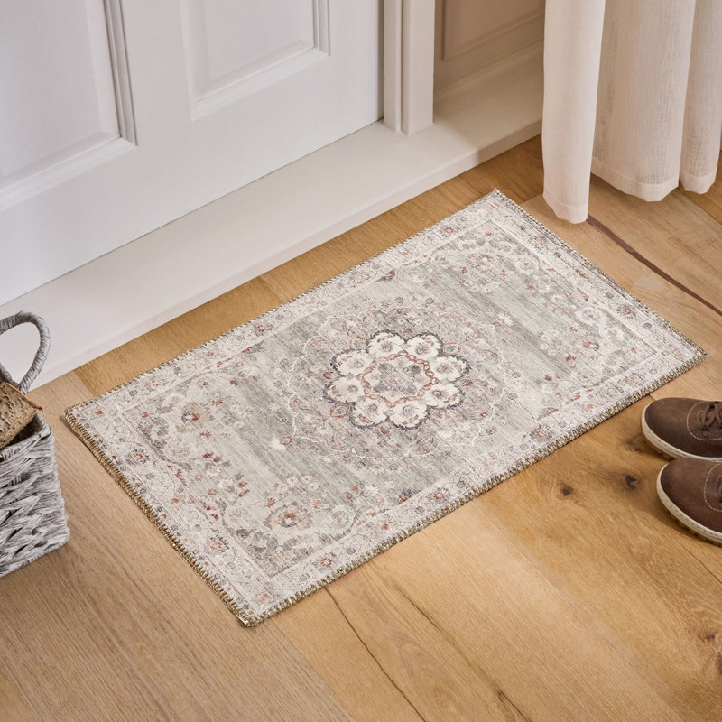 Edens Vintage Medallion Green Indoor Area Rug, 2'x3'