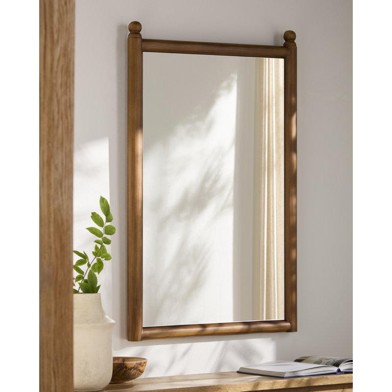 Daneeka Mirror, Brown Wood, Manufactured Wood