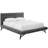 Julia Queen Biscuit Tufted Upholstered Fabric Platform Bed-1581675896