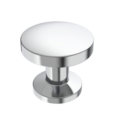 Paquet de 10 boutons d'armoire en chrome poli, quincaillerie ronde de 1,1 po (30 mm) pour le tiroir de la commode de cuisine