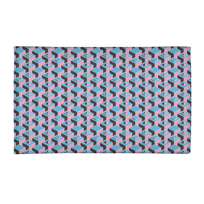 Tapis rose/noir/bleu ciel skyscrapers dark