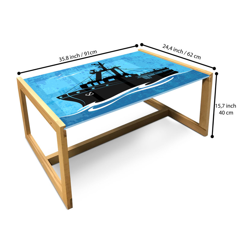 Jadah Sled Coffee Table, 90cm H x 62cm W x 40cm D