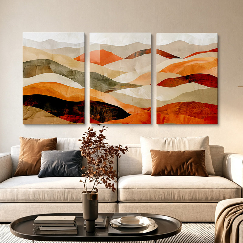 3 Piece Art Painting, 16" H x 36" W