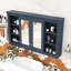 Armoire à pharmacie murale de luxe avec miroir, tablette réglable et tablettes ouvertes-558157349
