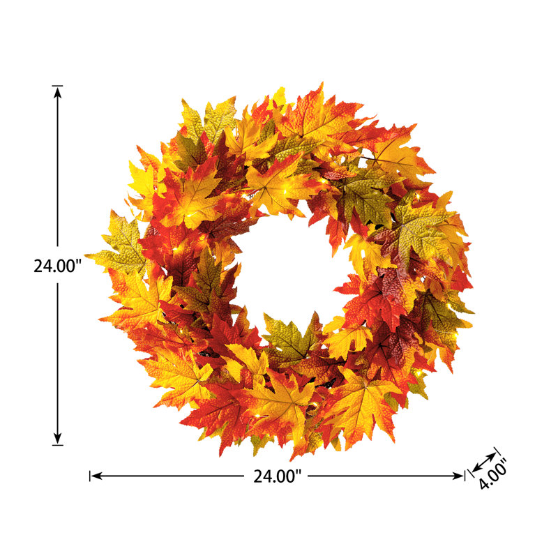 Wreath Lighted Polyester 24'' Wreath