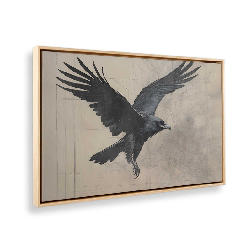 Majestic Raven in Motion, reproduction sur toile, H 12,75 po x l 18,75 po, Érable américain