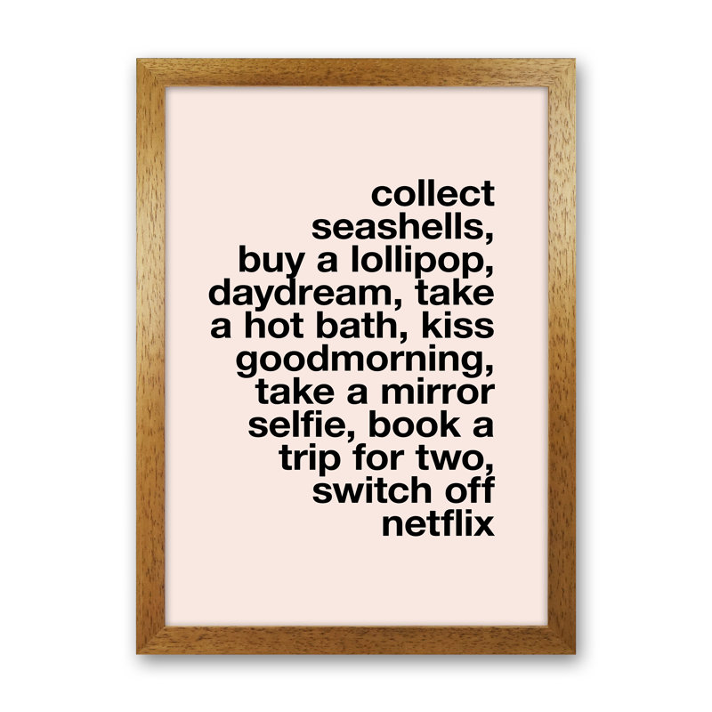 Collect Seashells - Print on Canvas, 42cm H x 29.7cm W x 4cm D, Wrapped Canvas