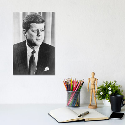 John F Kennedy - Wrapped Canvas Print