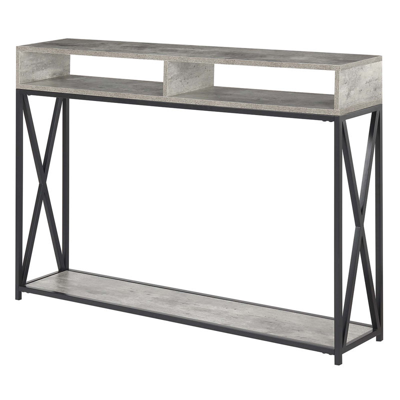 Ariyana 47.25'' Console Table, Faux Birch Top/Black Base
