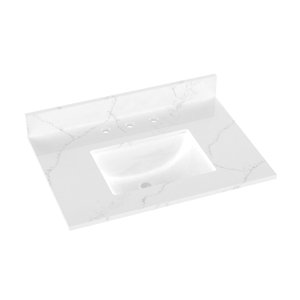 31" Quartz Single Bathroom Vanity Top with Sink