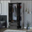 Armoire trois portes Eureka, deux tiroirs, chêne fumé-590251515