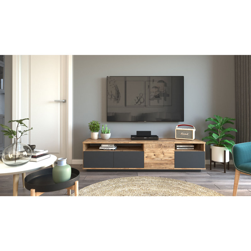 Meuble télé pour téléviseur de 40 po ou moins, Pin d'Atlantic / anthracite