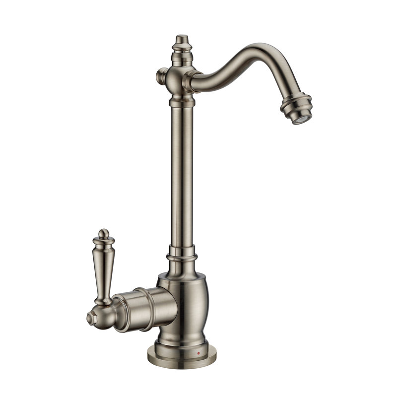 Robinet d'eau chaude instantané avec bec traditionnel Whitehaus, Nickel brossé
