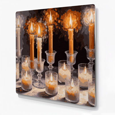 Bougie de Noël en verre givré