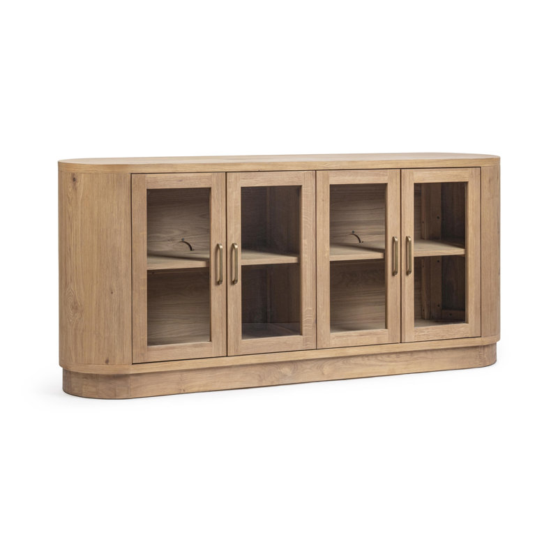 Vander 78" Oak Veneer Wood Buffet Sideboard, Coastal Haven
