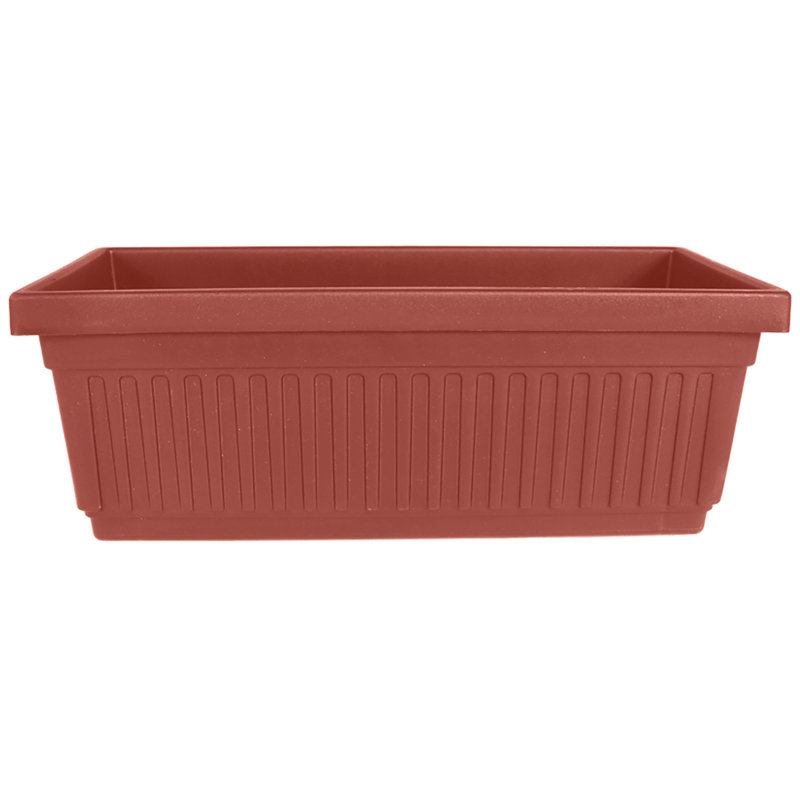 Boîte à fleurs en plastique pour fenêtre, Argile, H 6,38 po x l 24 po x P 6,75 po