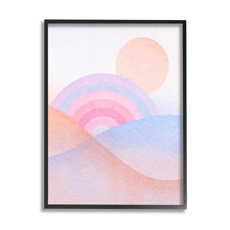 Rainbow Hills Landscape Blue Ombre by Lil' Rue Graphic Art