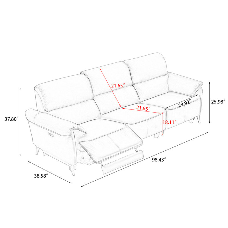 Gray Genuine Leather Standard Sofa cushion couch