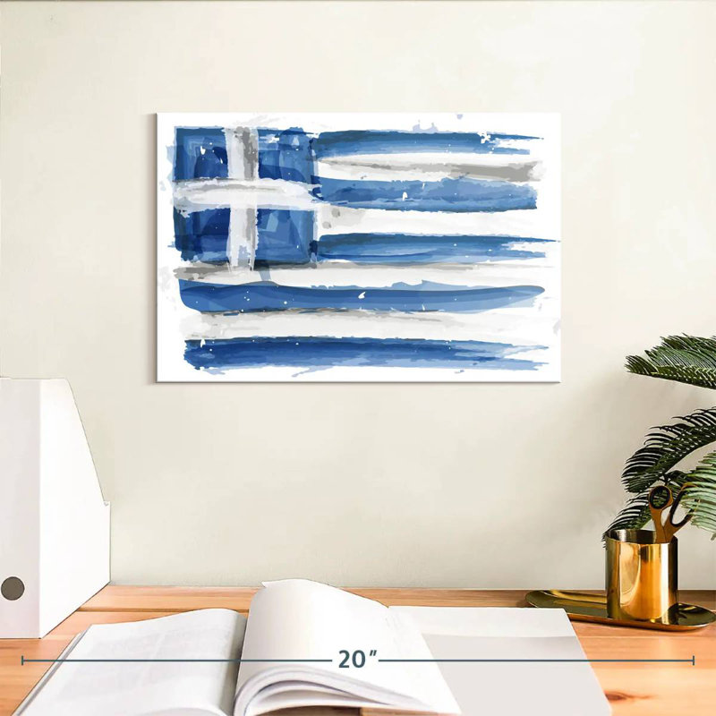 Borges Brushed Greek Flag, 8" H x 12" W