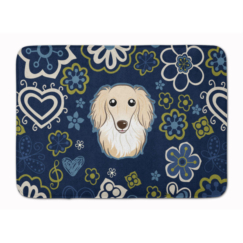Tapis pour salle de bain en mousse à mémoire teckel teckel à long, Crème