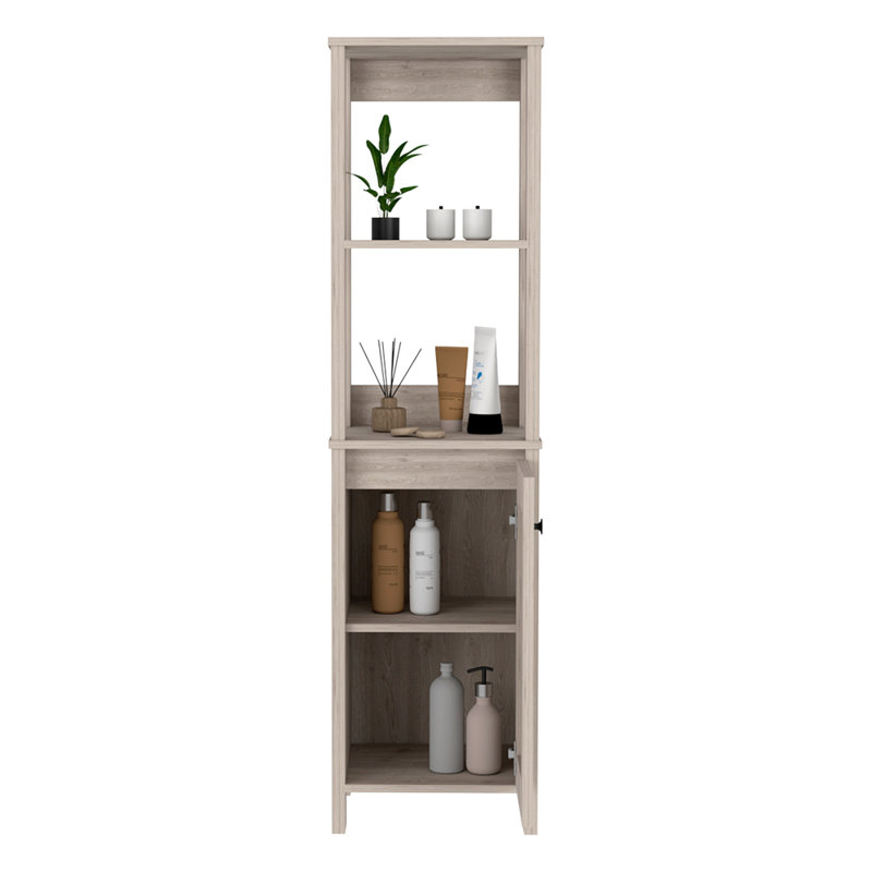 Armoire à linge à 4 tablettes, Gris