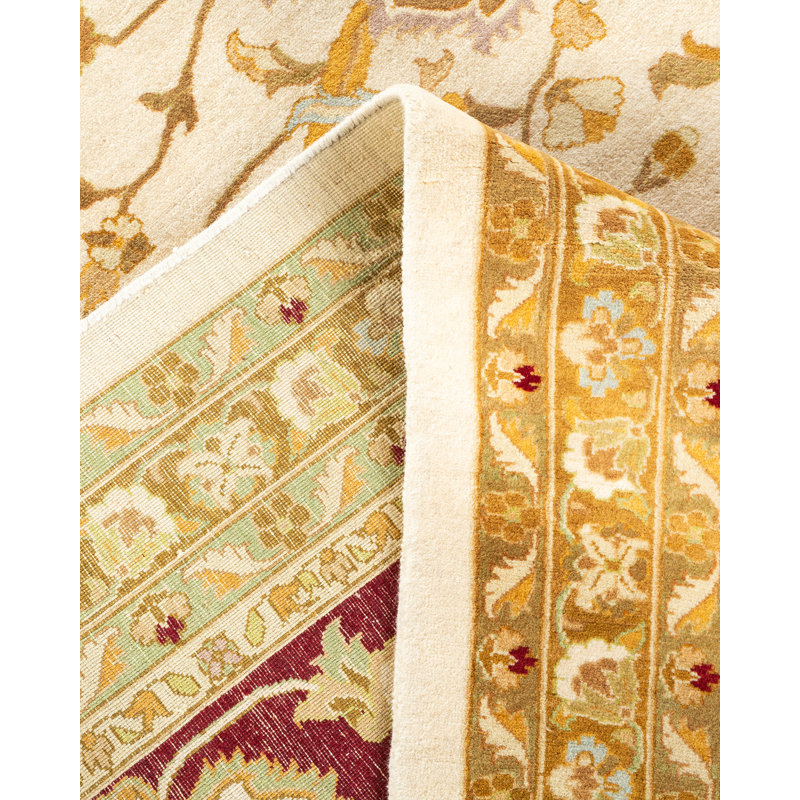One-of-a-Kind 10' 2" X 13' 9" 2000s Wool Area Rug in Ivory