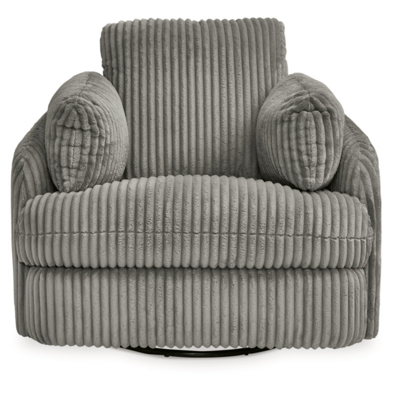 Fog Gray Velvet Swivel Glider Recliner with Hidden Storage