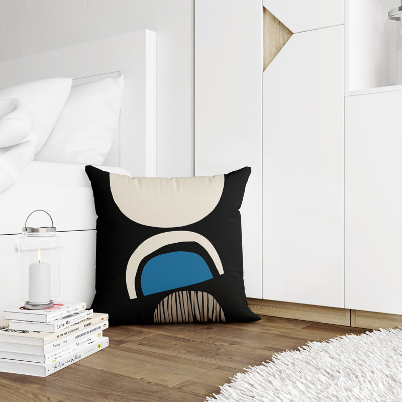Jeté carré / extérieur en polyester Chamu, L 15 po x H 15 po, Turquoise