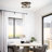 Alixandra 2-Light Flush Mount Hammered Glass Ceiling Light with Metal Frame-839602743