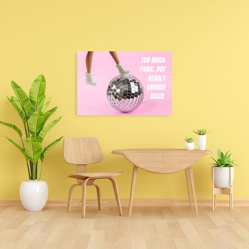 Too beaucoup disco amusant ludique rétro, impression d'art mural, 24" H x 36" W