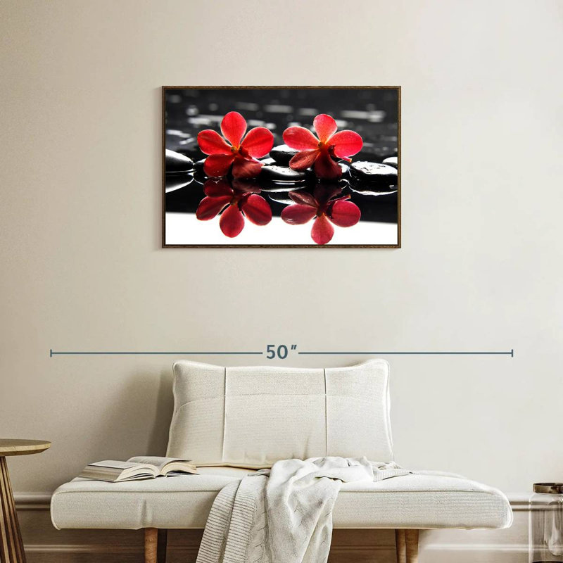 Spa Orchids, Floating Frame Walnut, 31" X 21"