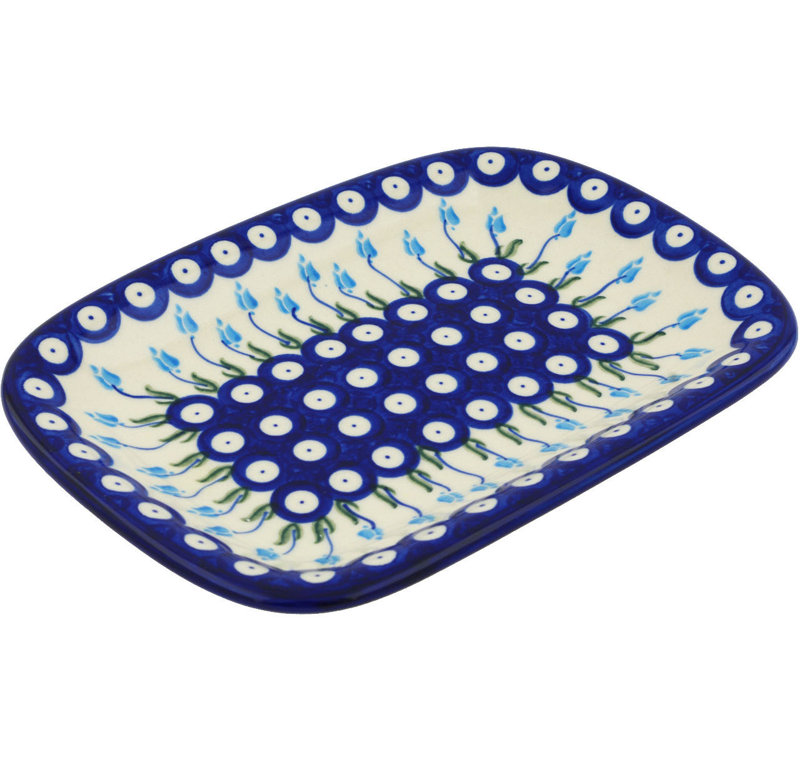 Plateau à motif floral peacock