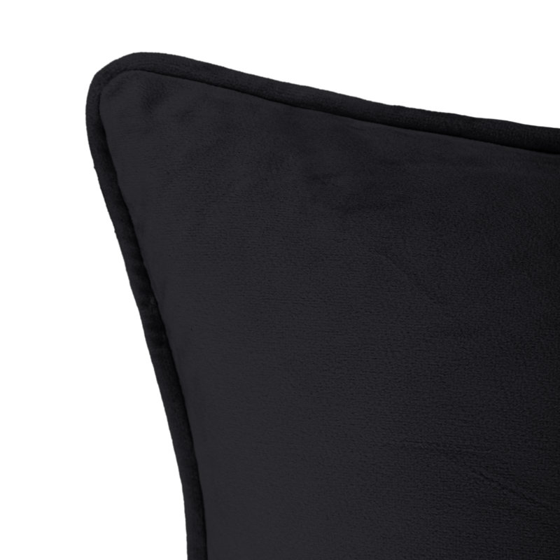 Coussin décoratif en velours réversible, H 20 po x l 20 po, Noir, Carré