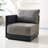 Outdoor Aluminum Left And Right Armchairs Set With Cushions