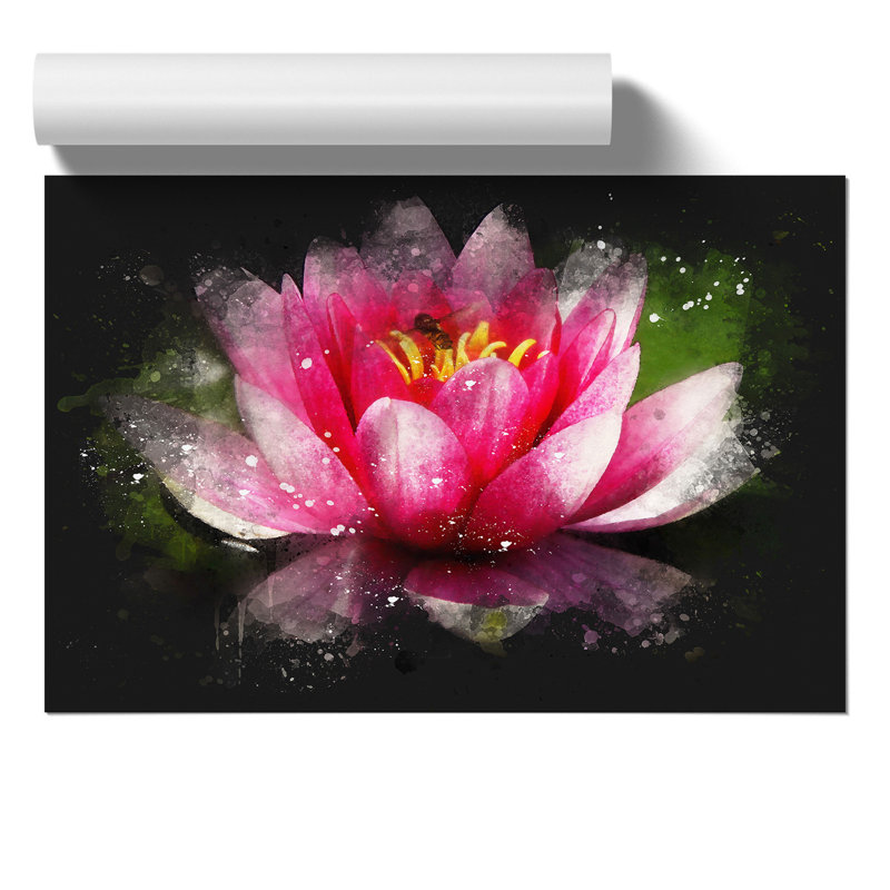Pink Water Lily Flower Vol.3 - Unframed Graphic Art, 30cm H x 42cm W x 0.1cm D