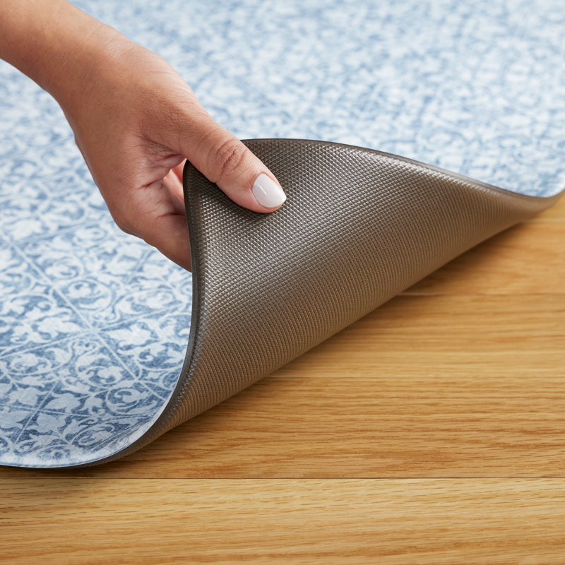 TOWN & COUNTRY BASICS Comfort Plus Non-Slip Backing Vintage Medallion Tile Anti Fatigue Comfort Mat, Rectangle 1'6" x 3'3"