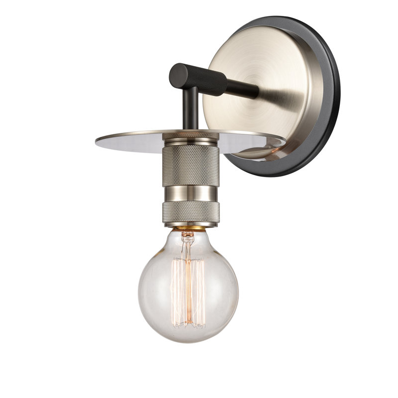 Appliquee à bras 1 lumières Yeager, Nickel satiné brossé