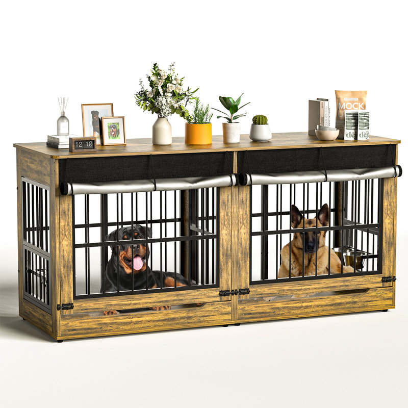 Meuble pour chien pour 2 chiens, Brun