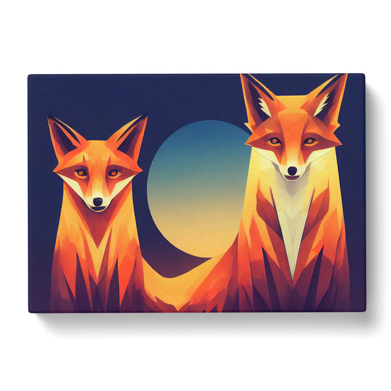 Stimulating Foxes Abstract - Wrapped Canvas