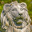 Ensemble de 2 grandes statues de lion gris / blanc antique-840999907