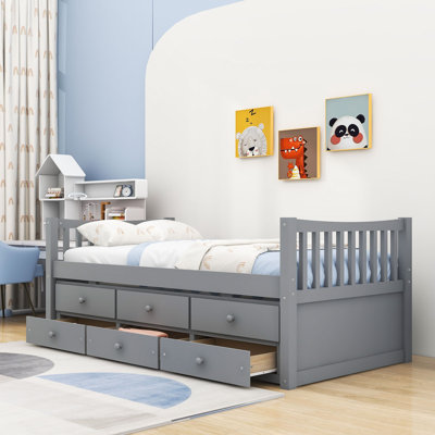 Marlar 3 Drawers Wooden Daybed with Trundle