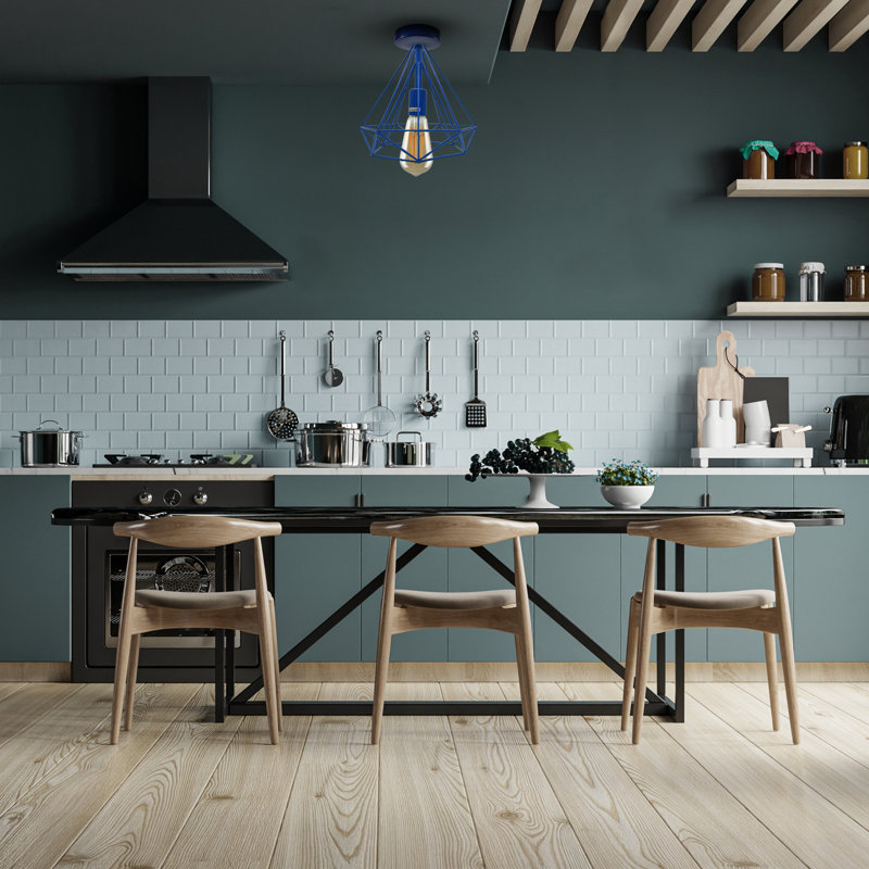 Akim Flush Mount, Blue