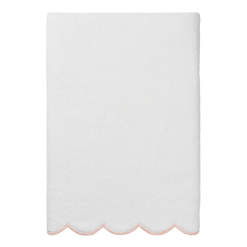  Serviette de bain 100% coton ADORNIA, Blanc / Rose, Serviette de bain - 1 paquet