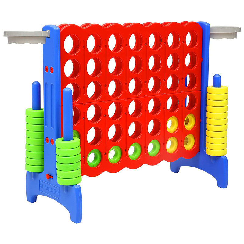 SDADI - Jeu géant et de basketball pour enfants de 33 po sur 4 rangées, bleu et rouge, Bleu/rouge