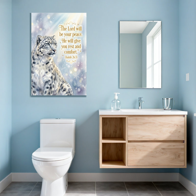 Fashion Snow Leopard With Scripture Verse