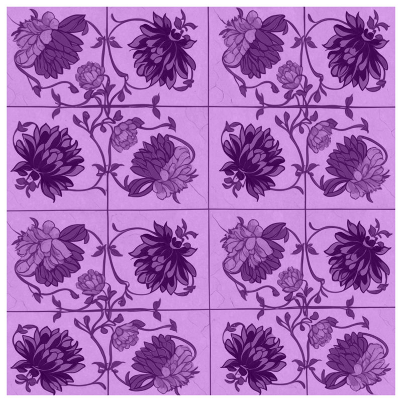 Couvertures mauves à motif floral, L 50 po x H 60 po