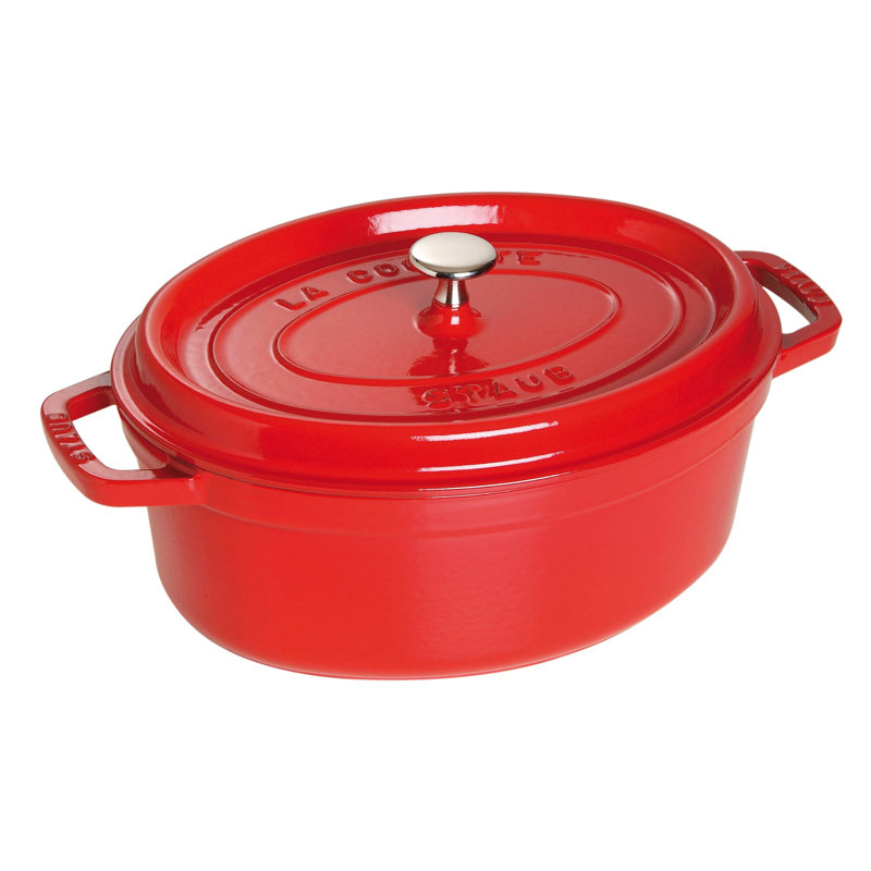 STAUB Oval Cast Iron Cocotte, 29cm, Cherry