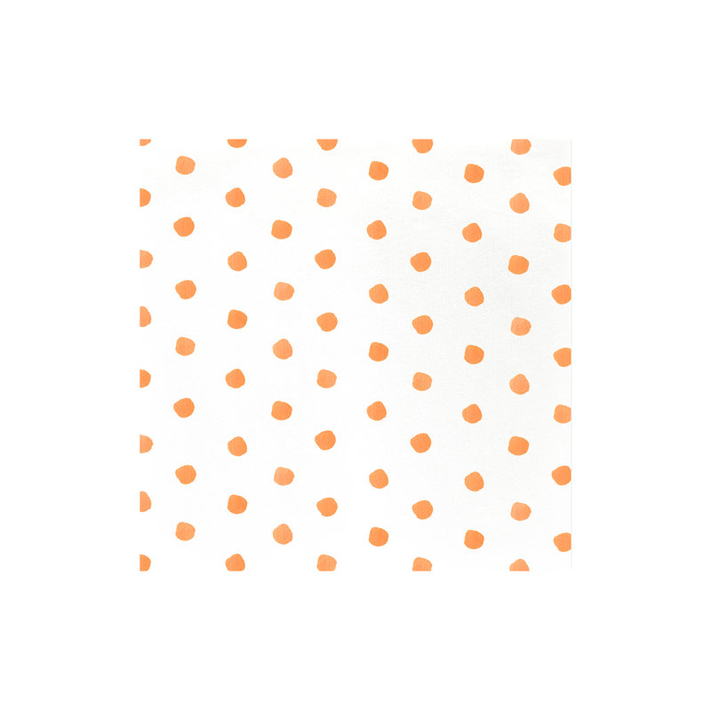 Papersoft Spunlace Polka Dots Square Napkin, Orange, 16" Square