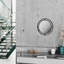 Bubble Round Accent Mirror with Durable Iron Frame for Entryway or Bathroom-1695949367