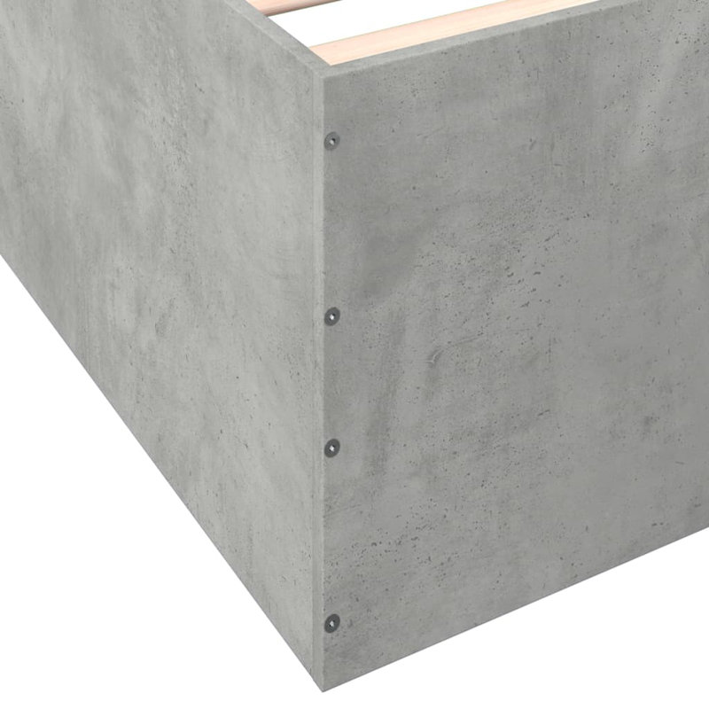 Vidaxl Bed Frame Concrete Grey Engineered Wood, Small Double (4')